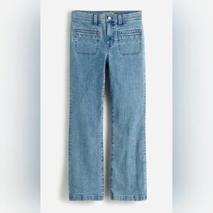 Madewell Mid-rise Kick Out Crop Denim Blue Jean Size 33 Front Patch Pockets